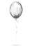 Silver Foil Simple Balloon, white metallic sphere. Image birthday celebration, social party and any holiday events