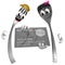 Silver fork and spoon icon with credit card