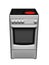 Silver free standing cooker