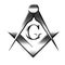 Silver freemason symbol