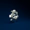 Silver Gear with dollar symbol icon isolated on blue background. Business and finance conceptual icon. Minimalism