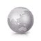 Silver Glitter globe 3D illustration Silver Asia & Australia map