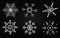 Silver glittering snowflakes