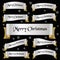 Silver and gold color merry christmas slogan curved ribbon banners eps10