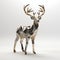 Silver And Gold Deer Sculpture: Multifaceted Geometry In 3d Model