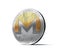 Silver and gold Monero coin isolated on white background. 3D rendering
