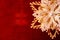 Silver-golden snowflake on red