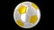 Silver golden soccer ball rotating alpha channel