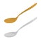 Silver And Golden Spoon Vector Illustration