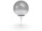 Silver golf ball on tee isolated on white. 3d.