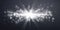 Silver horizontal lensflare. Light flash with rays or spotlight and bokeh. Silver glow flare light effect. Vector
