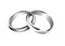 Silver interwined wedding rings vector