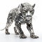 Silver Jaguar 3d Model With Intricate Body-painting Style