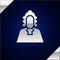 Silver Judge icon isolated on dark blue background. Vector Illustration