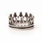 Silver King Ring With Layered Depth - Escher-inspired Titanium Crown