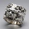 Silver Lion Ring With Vines - Unique Expressionistic Design