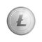 Silver Litecoin coin symbol.