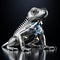 Silver Lizard 3d Model: Multifaceted Geometry With Metal Texture