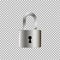 Silver lock key icon on a grey background. Vector