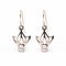 Silver Lotus Shaped Earrings With Diamond Crystal - Flowing Silhouettes And Native Australian Motifs