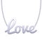 Silver LOVE word pendant on chain.