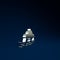 Silver Mars rover icon isolated on blue background. Space rover. Moonwalker sign. Apparatus for studying planets surface