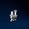 Silver Mars rover icon isolated on blue background. Space rover. Moonwalker sign. Apparatus for studying planets surface