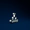 Silver Mars rover icon isolated on blue background. Space rover. Moonwalker sign. Apparatus for studying planets surface