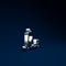 Silver Mars rover icon isolated on blue background. Space rover. Moonwalker sign. Apparatus for studying planets surface