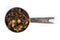 Silver measuring cup containing fruit mincemeat mix top down view