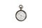 Silver mechanical antique pocket watch on white isolated background. Retro pocketwatch with second, minute and hour hand