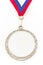 Silver medal with color stripes