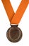 Silver medal on orange ribbon