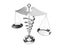 Silver Medical Caduceus Symbol as Scales. 3d Rendering