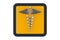 Silver Medical Caduceus Symbol as Touchpoint Web Icon Button. 3d Rendering