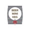 Silver metal beer mini keg with tap. Vector clipart. Illustration Ð¾n blank white background.