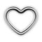 Silver metal heart shape