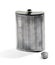 Silver metal hip flask for carrying whiskey