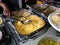 Silver metal tray serving Kenyan food at a party