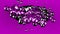 Silver metall ball, Purple ball abstract. Purple matte background. Metaball. Studio light. 3d illustration. 3d render.