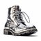 Silver Metallic Boots With Shiny Bumpy Texture - Unique And Stylish Footwear