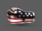 Silver / metallic color isolated boxing glove USA flag