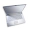 Silver metallic notebook computer
