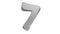 Silver metellic 3D font number 7, Premium 3d illustration.