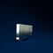 Silver Microwave oven icon isolated on blue background. Home appliances icon. Minimalism concept. 3d illustration 3D