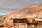 Silver mining old buildings in picturesque wild west scenery