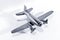 Silver model toy airplane