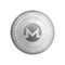 Silver Monero coin symbol.