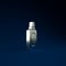 Silver Mouthwash plastic bottle icon isolated on blue background. Liquid for rinsing mouth. Oralcare equipment