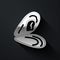 Silver Mussel icon isolated on black background. Fresh delicious seafood. Long shadow style. Vector